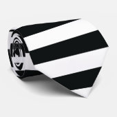 Mydeas | Zwarte en witte dun strepen Stropdas (Opgerold)