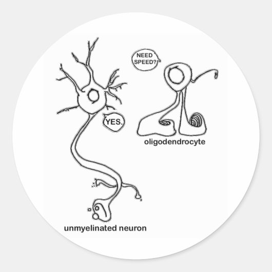 Myelin Pusher Ronde Sticker (Voorkant)