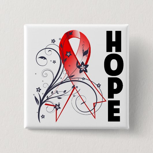 Myelodysplastic Syndromes Floral Hope Ribbon Vierkante Button 5,1 Cm (Voorkant)