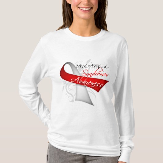 Myelodysplastische Syndromen Bewustheid Lint T-shirt (Voorkant)