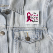 Myeloma Ribbon Hero My Husband Vierkante Button 5,1 Cm (In situ)