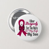 Myeloma Ribbon Hero My Son Ronde Button 5,7 Cm (Voorkant /achterkant)