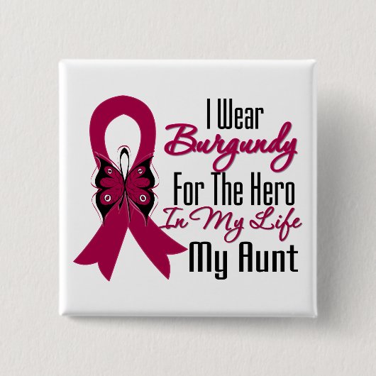 Myeloma Ribbon Hero My tante Vierkante Button 5,1 Cm (Voorkant)