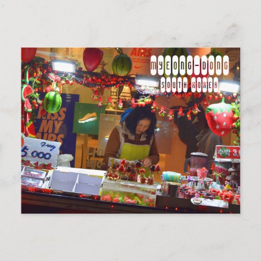 Myeong-dong in Zuid-Korea Briefkaart (Voorkant)