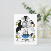 Myers Family Crest Briefkaart (Staand voorkant)