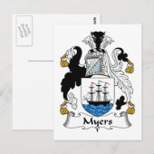 Myers Family Crest Briefkaart (Voorkant / Achterkant)