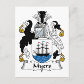 Myers Family Crest Briefkaart (Voorkant)
