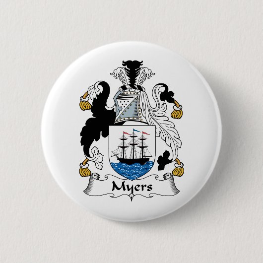 Myers Family Crest Ronde Button 5,7 Cm (Voorkant)