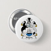 Myers Family Crest Ronde Button 5,7 Cm (Voorkant /achterkant)