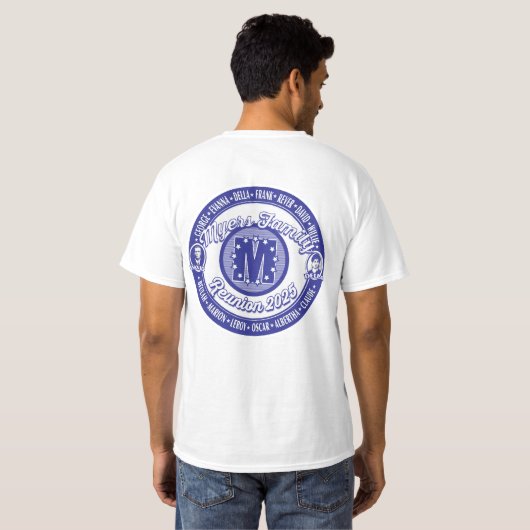 Myers Family Reunion 2025 White & Blue Classic T-shirt (Achterkant volledig)