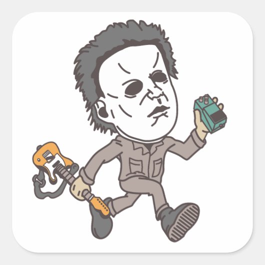 Myers speelt gitaar vierkante sticker (Voorkant)