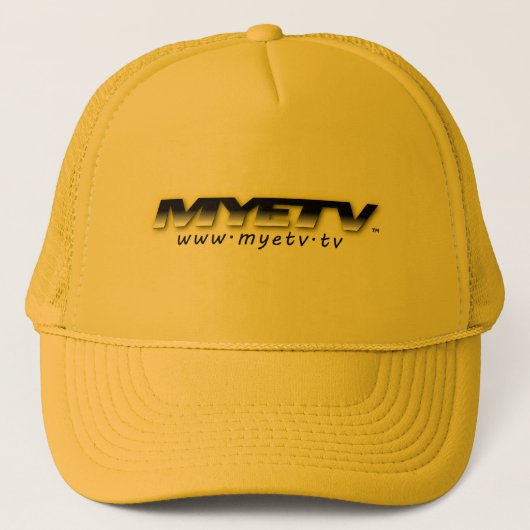 MYETV Gold Trucker Hat met logo Trucker Pet (Voorkant)