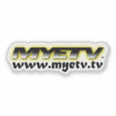 MYETV laptop sticker (doorzichtig/wit) (Voorkant)