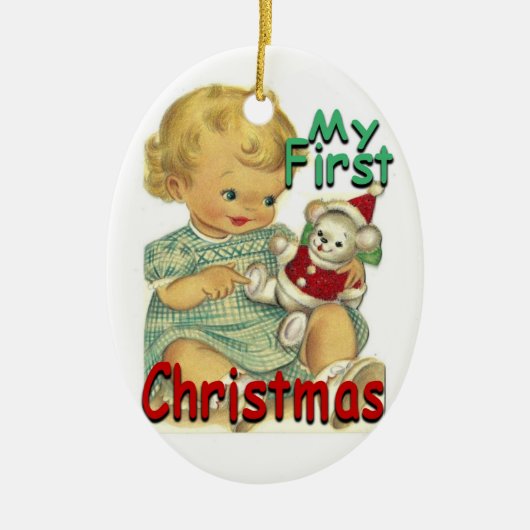 MyFirstKerstmis-CERAMIC Oval Ornament (Voorkant)
