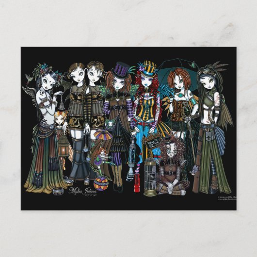 Myka Jelina Steampunk Circus Fairies Briefkaart (Voorkant)