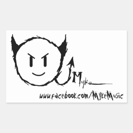 Myke Rechthoek Sticker (Voorkant)