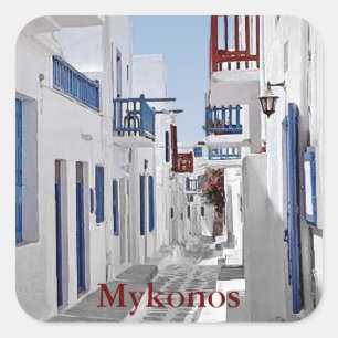 Mykonos 1 vierkante sticker