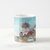 Mykonos beroemde windmolens op een kop (Center)