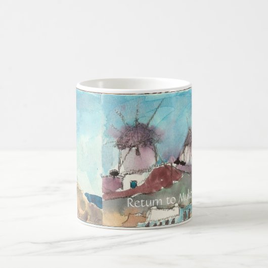 Mykonos beroemde windmolens op een kop (Center)