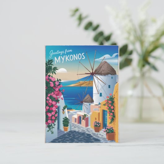 Mykonos  briefkaart (Staand voorkant)