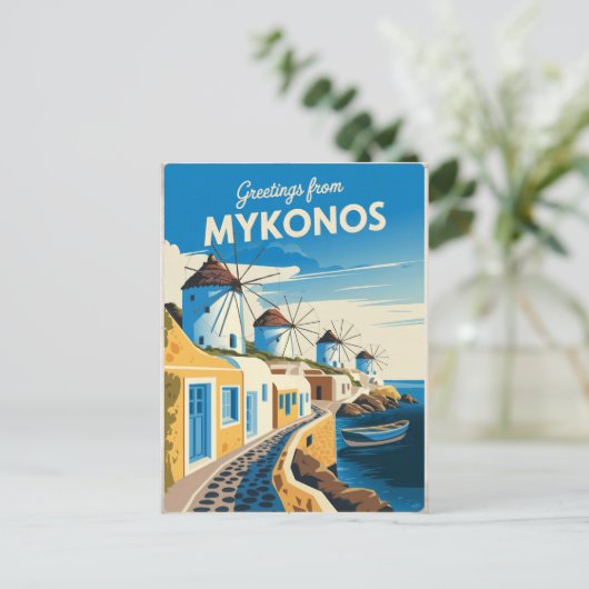 Mykonos  briefkaart (Staand voorkant)