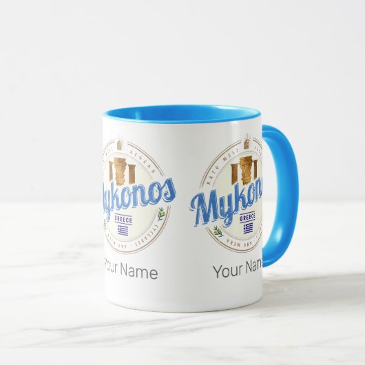 Mykonos Cycladen Griekenland  souvenir Mok (Voorkant rechts)