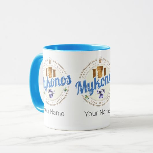 Mykonos Cycladen Griekenland  souvenir Mok (Voorkant links)