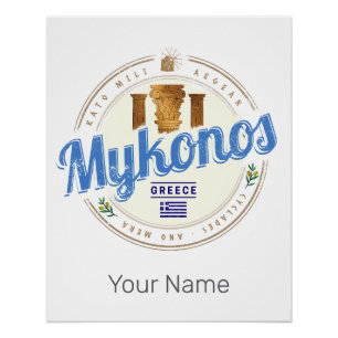 Mykonos Cycladen Griekenland souvenir Perfect Poster