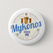 Mykonos Cycladen Griekenland souvenir Ronde Button 5,7 Cm (Voorkant)