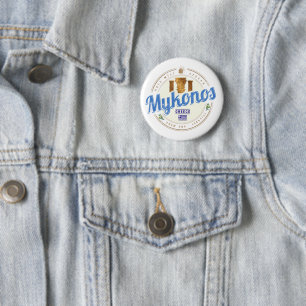 Mykonos Cycladen Griekenland souvenir Ronde Button 5,7 Cm
