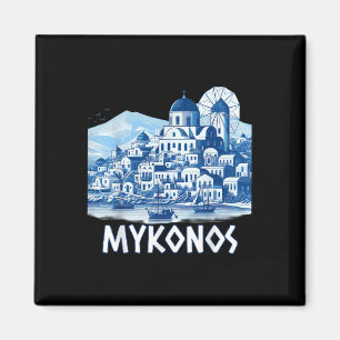 Mykonos Eiland Griekenland Grieks Souvenir Zomer V Magneet