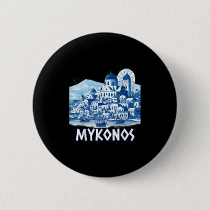 Mykonos Eiland Griekenland Grieks Souvenir Zomer V Ronde Button 5,7 Cm