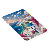 Mykonos Greece Coast Travel Art Vintage Magneet (Rechterzijde)