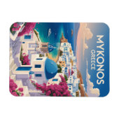 Mykonos Greece Coast Travel Art Vintage Magneet (Horizontaal)