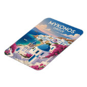 Mykonos Greece Coast Travel Art Vintage Magneet (Linkerzijde)