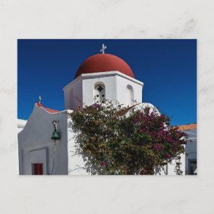Mykonos Greece Travel - Church Cafe Europe Tourism Briefkaart