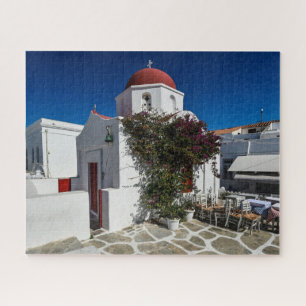 Mykonos Greece Travel - Church Cafe Europe Tourism Legpuzzel