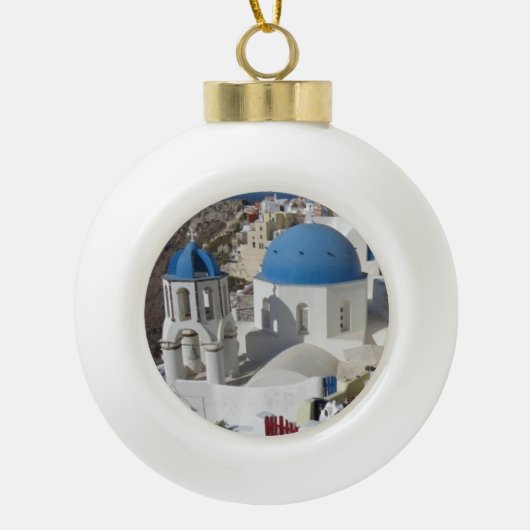 Mykonos Greece Travel Keramische Bal Ornament (Voorkant)