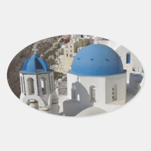 Mykonos Greece Travel Ovale Sticker