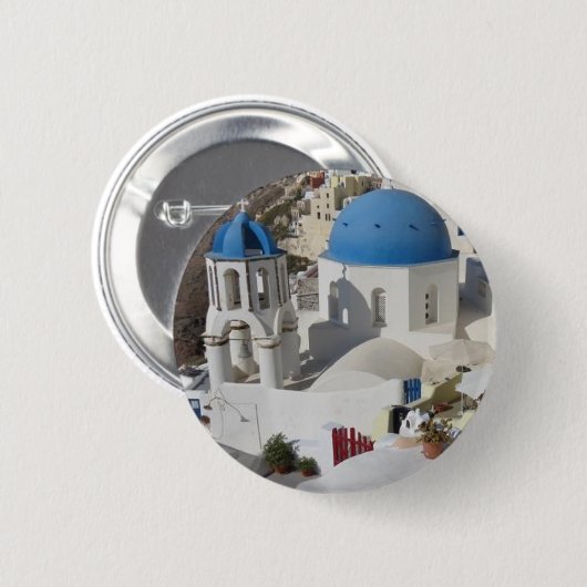 Mykonos Greece Travel Ronde Button 5,7 Cm (Voorkant /achterkant)