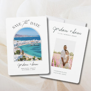 Mykonos Greece Wedding Save the Date Kaart