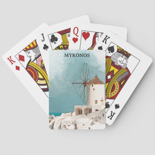 Mykonos Griekenland Alefkandra Windmill Pokerkaarten (Achterkant)