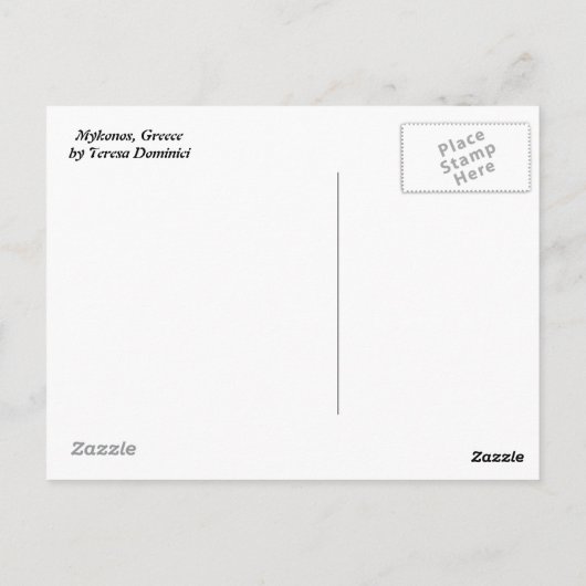 Mykonos, Griekenland Briefkaart (Achterkant)
