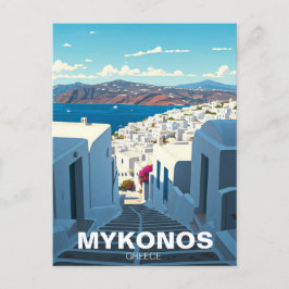 Mykonos Griekenland Cycladen Reisstraat Briefkaart