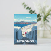 Mykonos Griekenland Cycladen Reisstraat Briefkaart (Staand voorkant)