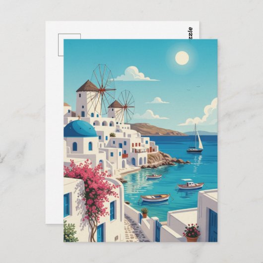 Mykonos Griekenland Cycladen Reizen Briefkaart (Voorkant / Achterkant)