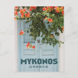 Mykonos Griekenland Deeg met Bloemen Briefkaart