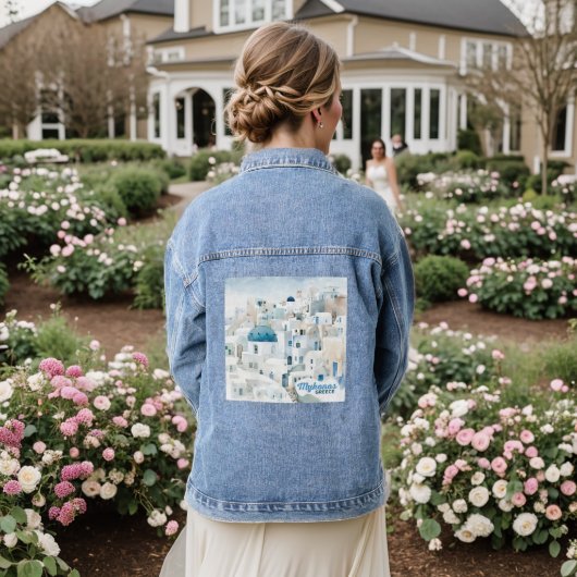 Mykonos Griekenland Denim Jacket (Huwelijk Achterkant)