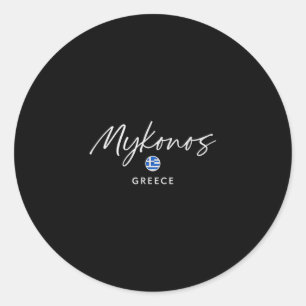 Mykonos Griekenland Eilandreis Zomer Zee Ontsnappi Ronde Sticker