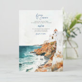 Mykonos Griekenland Grieks uitnodigen bruiloft bes Kaart (Staand voorkant)